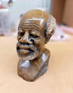 Afrikaanse kunst buste Afrikaanse man hoofd steen stenen, Antiek en Kunst, Ophalen of Verzenden