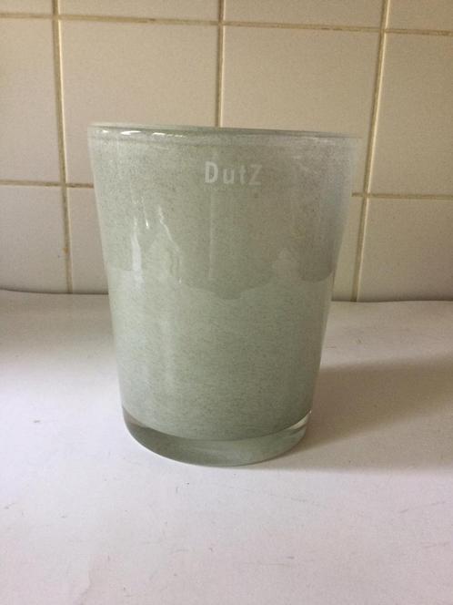 DutZ grijze belletjesglas vaas, rechte vorm, nieuwstaat., Huis en Inrichting, Woonaccessoires | Vazen, Zo goed als nieuw, Minder dan 50 cm