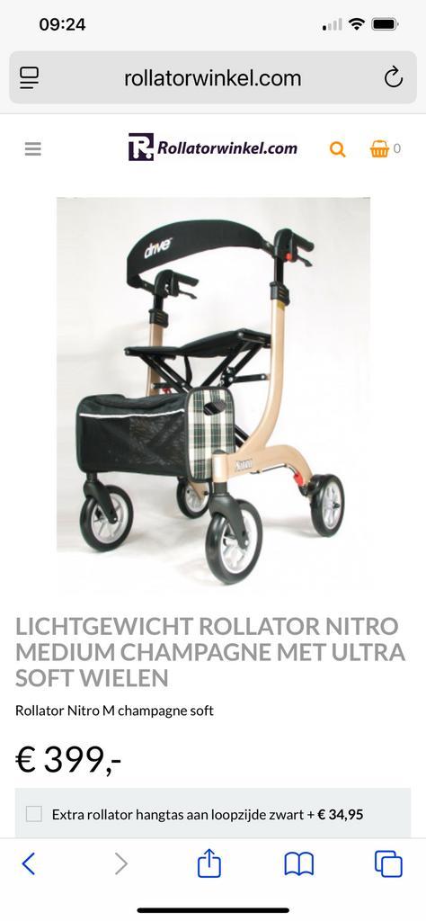 Nieuwe rolator lichtgewicht Nitro Drive, Diversen, Rollators, Zo goed als nieuw, Lichtgewicht, Ophalen