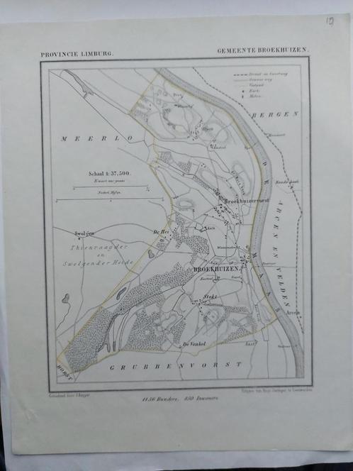 10 / Broekhuizen De Vonkel Swolgen Litho 1866 van J. Kuyper, Antiek en Kunst, Kunst | Litho's en Zeefdrukken, Ophalen of Verzenden