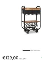 Barwagen wijn trolly met wijn en glashouder, Ophalen, Zo goed als nieuw