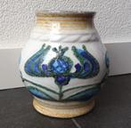 Strehla 1429 vintage vaas blauw distel fat lava West-Germany, Gebruikt, Blauw, Aardewerk of Porselein, Ophalen of Verzenden