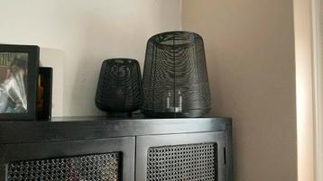 lamp en windlicht zwart staal nieuwstaat beschikbaar voor biedingen