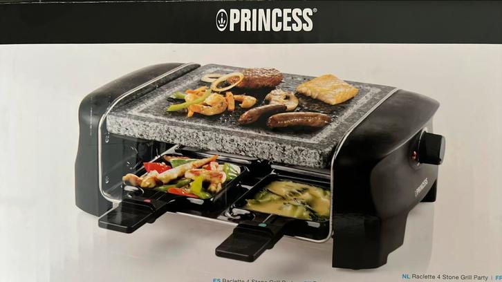 NIEUW Princess Raclette 4 Stone Grill Party, Witgoed en Apparatuur, Gourmetstellen, Nieuw, 4 t/m 7 personen, Ophalen