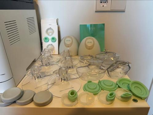 Elvie dubbele borstkolf met extra mt borstschild en tuitset, Kinderen en Baby's, Babyvoeding en Toebehoren, Gebruikt, Borstkolf