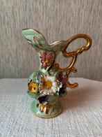 Vintage H. Bequet Quaregnon Vaas met Bloemen, Ophalen of Verzenden