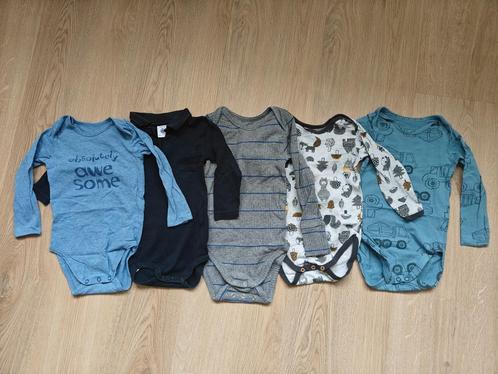 Set rompers maat 74/80, HEMA & Petit Bateau, Kinderen en Baby's, Babykleding | Maat 74, Zo goed als nieuw, Jongetje, Nacht- of Onderkleding
