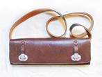 Vintage leren clutch tas, Handtas, Bruin, Zo goed als nieuw, Verzenden