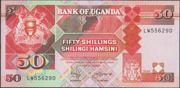 Uganda 50 shillings 1994 UNC p.30c (# 642), Postzegels en Munten, Bankbiljetten | Afrika, Los biljet, Overige landen, Verzenden