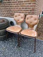 Vintage Scandinavische Deense teakhouten eetkamerstoelen 2x, Twee, Hout, Bruin, Vintage Stoere 2 stoelen