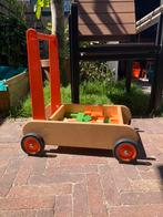 Houten blokkenwagen loopkar Van Dijk Toys, Ophalen, Gebruikt, Duw- of Trekspeelgoed
