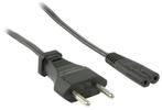 Euro netsnoer C7 stroomkabel 95cm Zwart oa notebook tablet, Ophalen, Nieuw