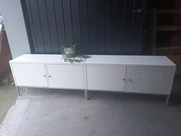 2x Ikea PS lockerkast tv meubel kast metaal wit, Huis en Inrichting, Kasten | Televisiemeubels, Minder dan 100 cm, 25 tot 50 cm