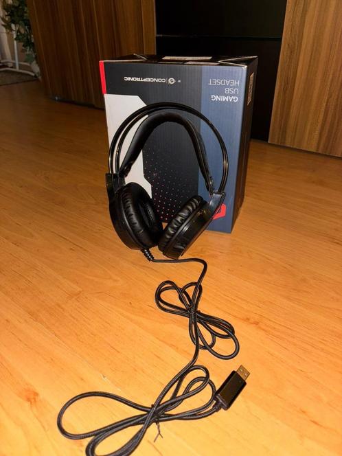 CONCEPTRONIC ATHAN01B Gaming Headset 7.1 USB, Computers en Software, Headsets, Zo goed als nieuw, Over-ear, Bedraad, Gaming headset