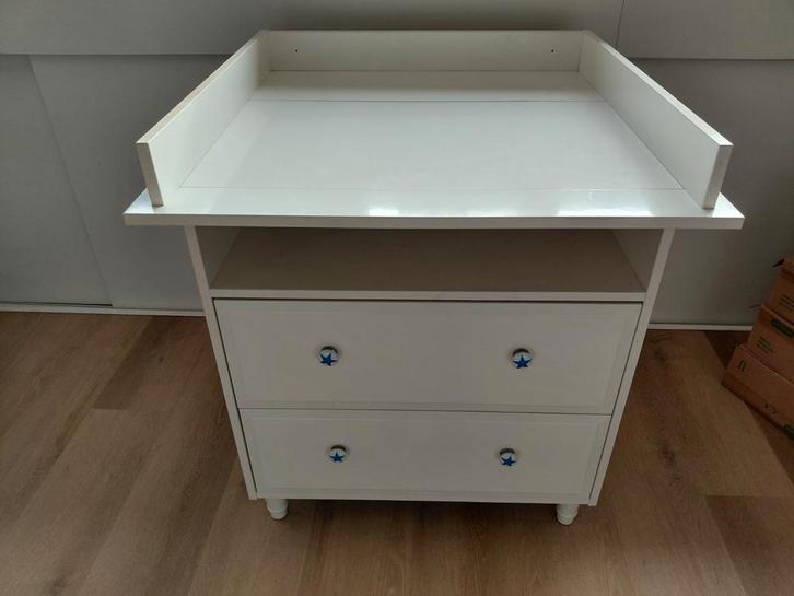 Witte Commode met Lades en Open Vak, Kinderen en Baby's, Kinderkamer | Commodes en Kasten, Gebruikt, Commode, Minder dan 90 cm