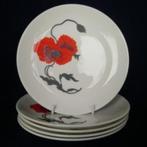 Wedgwood Cornpoppy (Susie Cooper) - 5 gebaksbordjes, Huis en Inrichting, Keuken | Servies, Ophalen of Verzenden, Porselein, Wedgwood