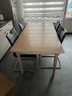 Eettafel van Eikenhout met gratis stoelen, Ophalen, Eikenhout, 50 tot 100 cm, Zo goed als nieuw