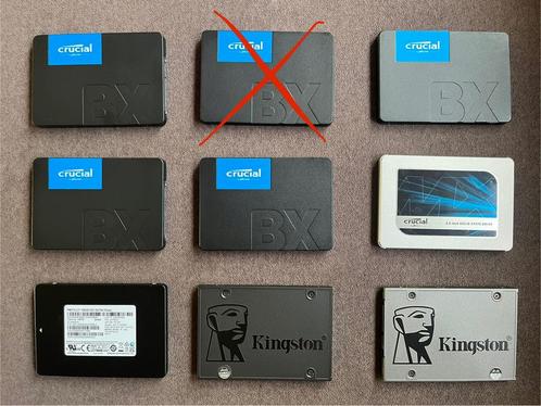 Partij werkende SSD’s - Crucial, Samsung en Kingston, Computers en Software, Harde schijven, Gebruikt, Desktop, Intern, SSD, SATA