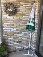 Grolsch parasol + standaard, Tuin en Terras, Parasols, Ophalen of Verzenden, Zo goed als nieuw, Parasolvoet