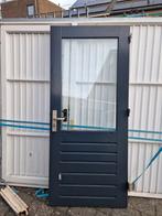 Hardhouten Achterdeur met cilinder en sleutels, Ophalen, Gebruikt, Buitendeur, 200 tot 215 cm