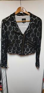 DEPT KANTEN JASJE ZWART MET WIT GEVOERD MET RITS MAAT L, Zwart, Maat 42/44 (L), Nieuw, Ophalen of Verzenden