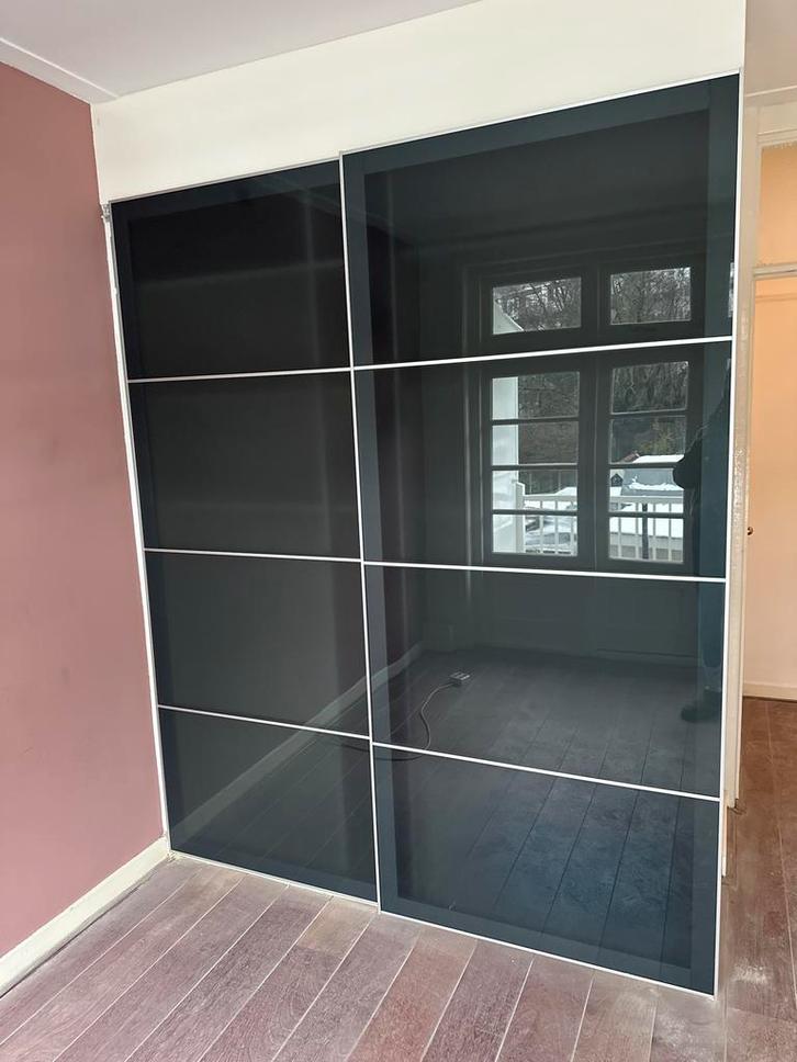 Ikea PAX Schuifdeuren 200x236 (incl. rails), Huis en Inrichting, Kasten | Kledingkasten, Zo goed als nieuw, Glas, Ophalen