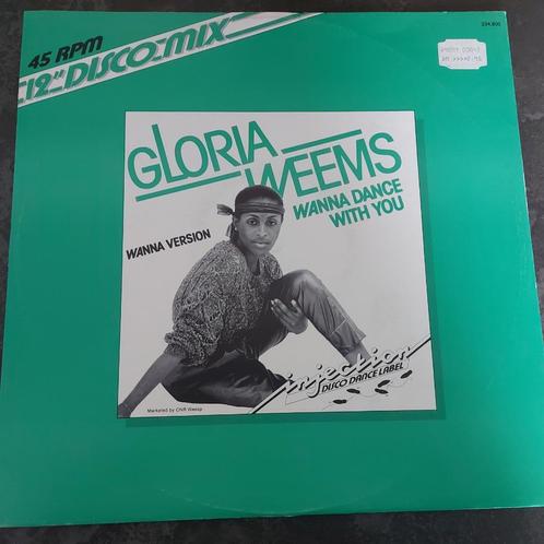 12" Maxisingel Gloria Weems - Wanna Dance With You (1983), Cd's en Dvd's, Vinyl | Dance en House, Disco, 12 inch, Ophalen of Verzenden