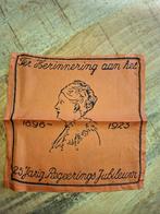 Antieke zijden zakdoek 25 jr RegeringsJubileum Wilhelmina, Ophalen