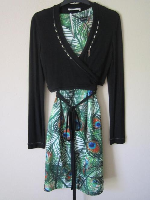 Expresso-Smashed Lemon design jurk maat 36/38, Kleding | Dames, Jurken, Zo goed als nieuw, Maat 36 (S), Zwart, Knielengte, Verzenden