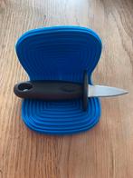 Z.g.a.n Oester Mesje met blauwe Siliconen Houder, Ophalen, Zo goed als nieuw, Rvs of Chroom, Vaatwasserbestendig