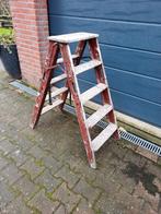 Houten schilderstrap'brocant trapje'dubbele trap, Doe-het-zelf en Verbouw, Ladders en Trappen, Ophalen of Verzenden, Zo goed als nieuw