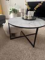Salontafel Marmerglas wit/grijzig - Zo goed als nieuw, Huis en Inrichting, Tafels | Salontafels, Rond, Minder dan 50 cm, 50 tot 100 cm