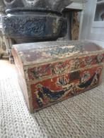 grote antieke 18e eeuwse FRANSE BESCHILDERDE BRUIDSKIST, Ophalen of Verzenden