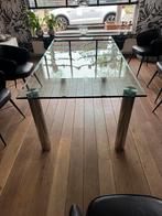 Eettafel modern facet geslepen glas chroom, Huis en Inrichting, Tafels | Eettafels, Glas, 100 tot 150 cm, 150 tot 200 cm, Gebruikt