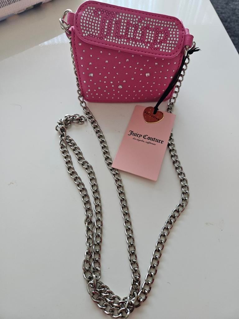Juicy Couture Tasje - Roze met Strass, Sieraden, Tassen en Uiterlijk, Tassen | Damestassen, Ophalen of Verzenden, Nieuw, Roze