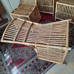 4 Rotan/bamboe eetkamer-/terrasstoelen., Tuin en Terras, Ophalen, Zo goed als nieuw, Rotan