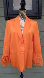 Zara blazer oranje met veertjes M, Maat 38/40 (M), Zara, Nieuw, Oranje