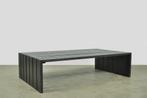 Vintage handgemaakte brede lattenbank, Nederland 1970s, 125 cm of meer, Ophalen of Verzenden, Rechthoekig, 50 tot 75 cm