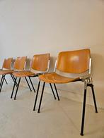 Set van 4 Castelli Piretti dsc 106 vintage design stoelen, Ophalen, Gebruikt, Zwart, Metaal