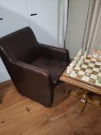 Set 2 comfortabele fauteuils op wieltjes in goede staat., Huis en Inrichting, Fauteuils, Ophalen, Gebruikt