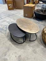 Light & Living - Salontafel PAXSON - Brons - set van 2, Huis en Inrichting, Tafels | Bijzettafels, Ophalen, Minder dan 55 cm, Metaal of Aluminium
