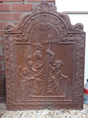 Antieke Gietijzeren Haardplaat - Bijbelse Voorstelling beschikbaar voor biedingen