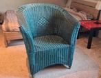 Rotan stoel donkergroen, Huis en Inrichting, Stoelen, Ophalen, Zo goed als nieuw, Bruin, Eén