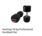 Hastings 50 kg set Dumbbells, Ophalen of Verzenden, Zo goed als nieuw, Dumbbell