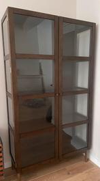 Eiken vitrinekast, Huis en Inrichting, Kasten | Vitrinekasten, Ophalen, Zo goed als nieuw, 25 tot 50 cm, Eikenhout