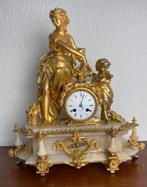Pendule verguld H 49 cm, Antiek en Kunst, Ophalen of Verzenden
