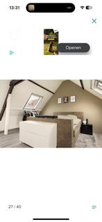 Voetbord met tv lift | elektrisch | incl tv, Ophalen, Zo goed als nieuw, Tweepersoons, Hout