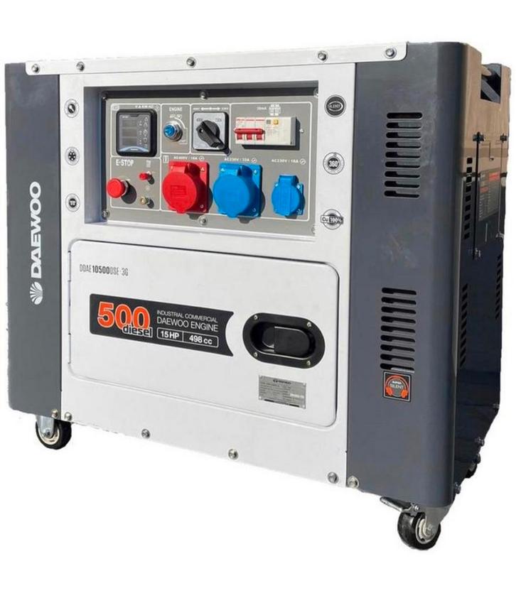 Diesel generator - Daewoo DDAE10500DSE-3G BEZORGEN MOGELIJK, Zakelijke goederen, Machines en Bouw | Aggregaten, Ophalen of Verzenden