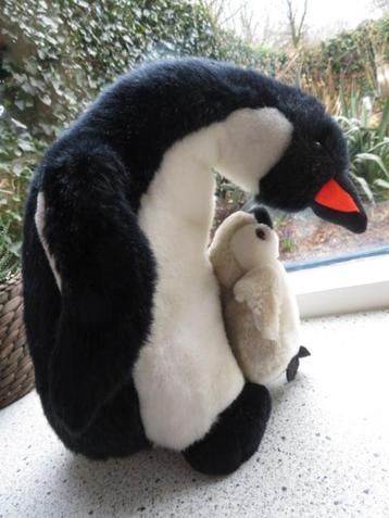 Pinguïn met jong merk PIA Holland zwart wit pluche beschikbaar voor biedingen