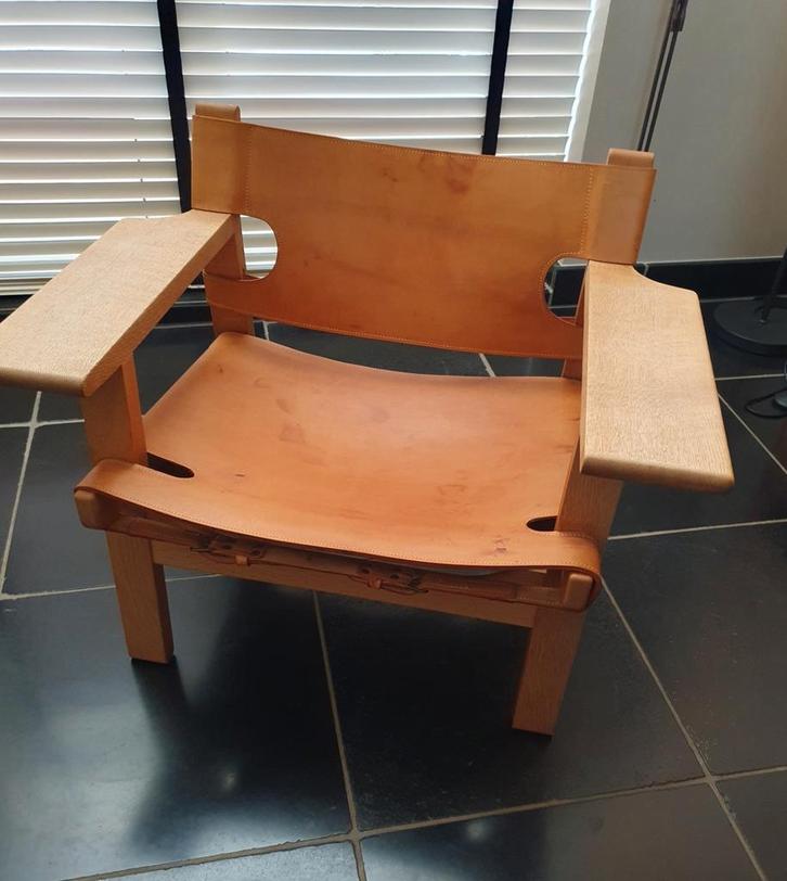 Spaanse stoel van Borge Mogensen Fredericia Spanish Chair, Antiek en Kunst, Antiek | Meubels | Stoelen en Banken, Ophalen